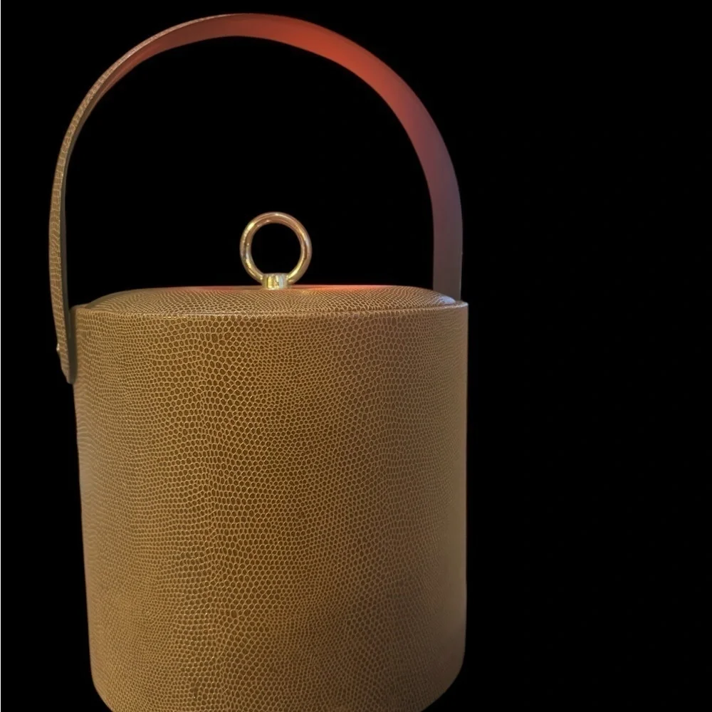 Georges Briard Midcentury Faux Snakeskin Ice Bucket